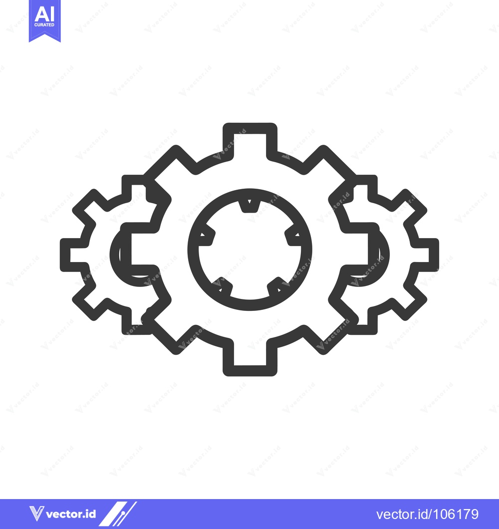 Premium Vector dari Three Interlocking Gears in a Row
