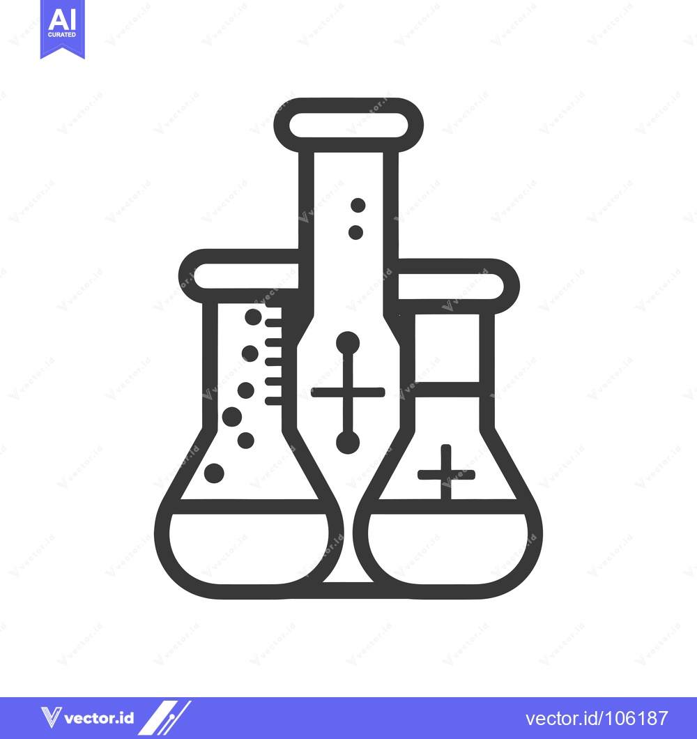 Premium Vector of Three Laboratory Flasks With Plus Signs
