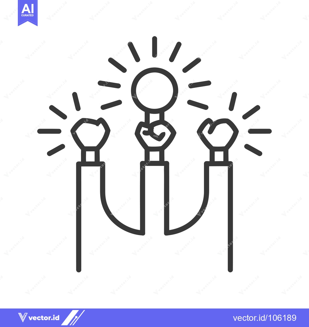 Premium Vector dari Three Light Bulbs Connected to a Central Bright Light Bulb