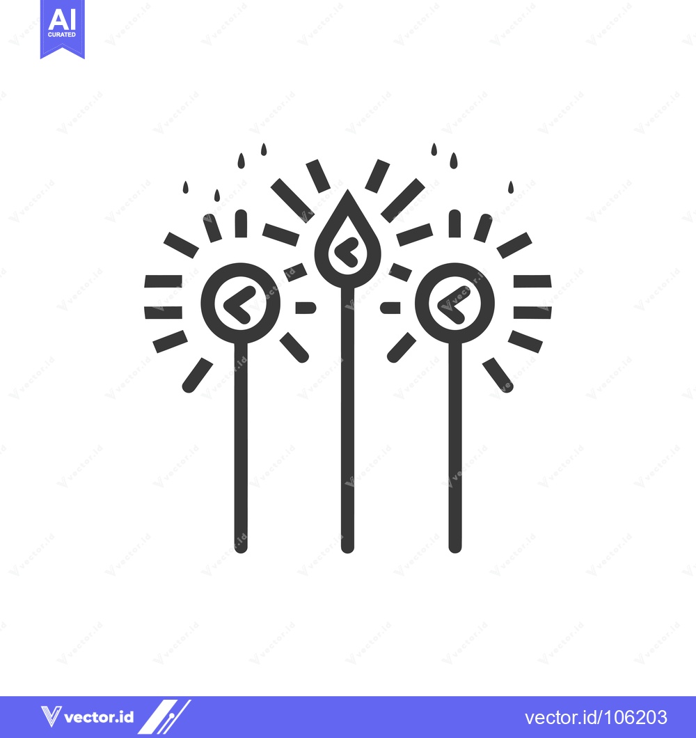 Premium Vector dari Three Lit Matches With Left Arrowheads And Sparks