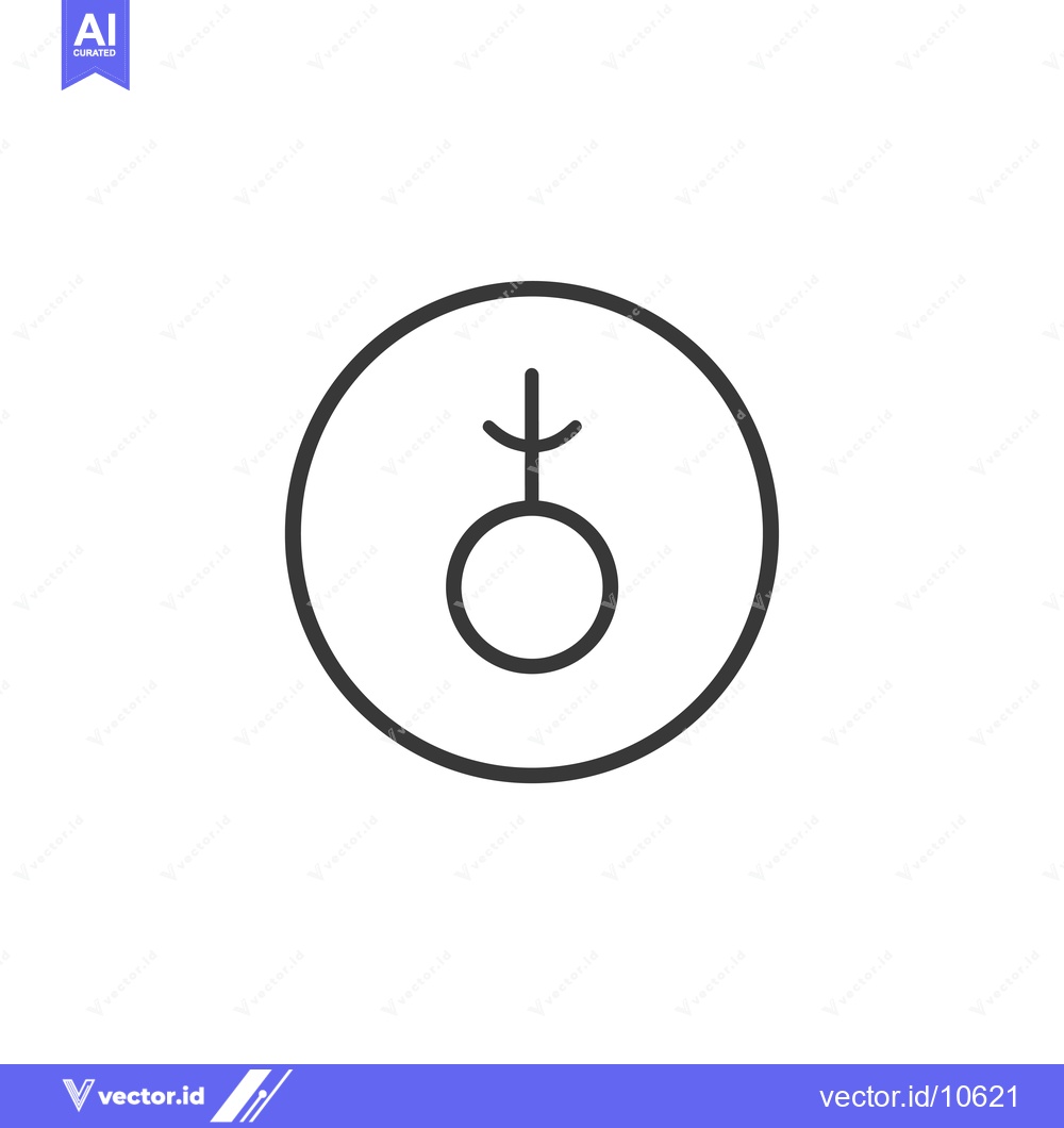 Premium Vector of A Black and White Line Drawing of the Astrological Symbol for Uranus