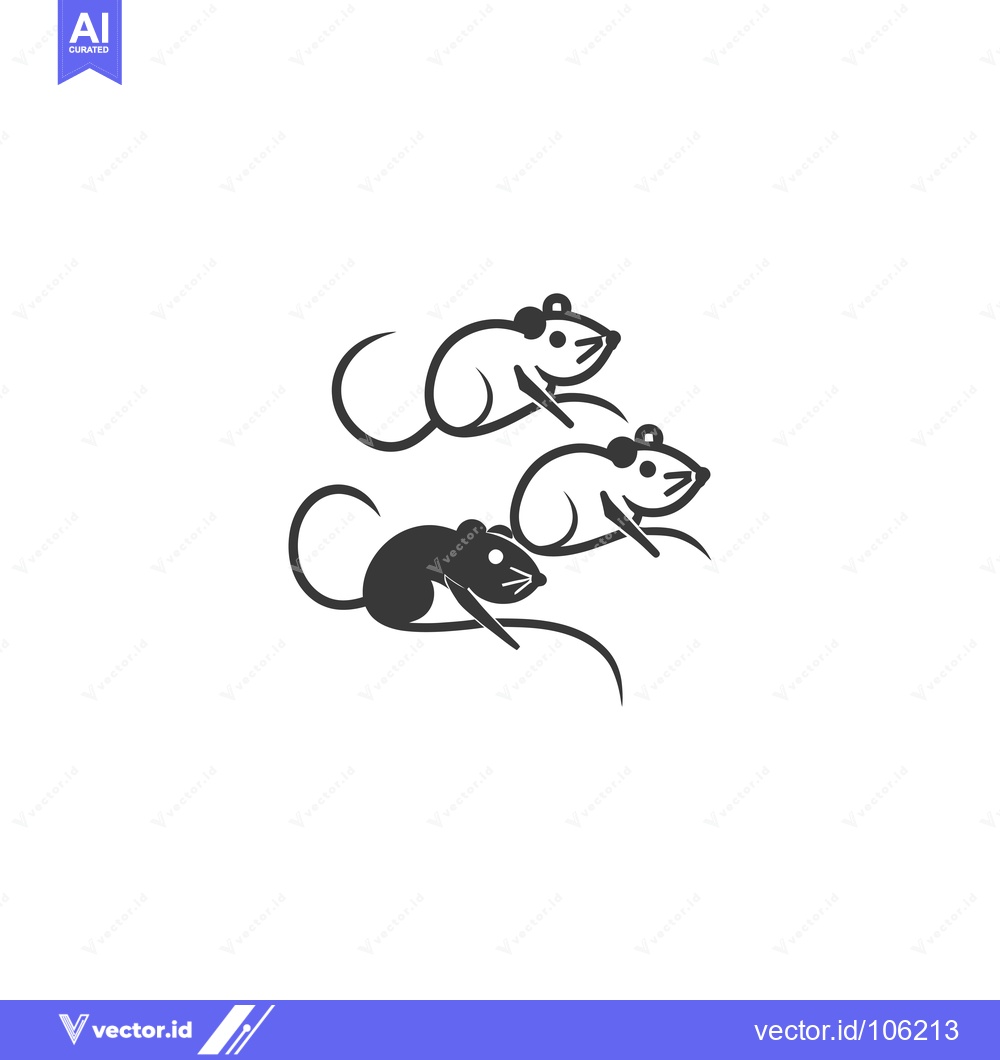 Premium Vector dari Three Mice Running in a Row