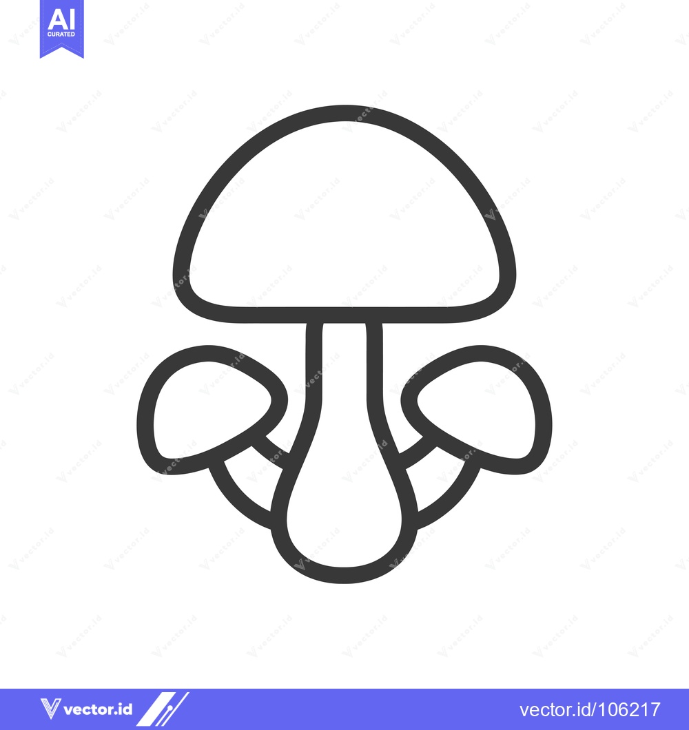 Premium Vector dari Three Mushrooms with a Single Stem