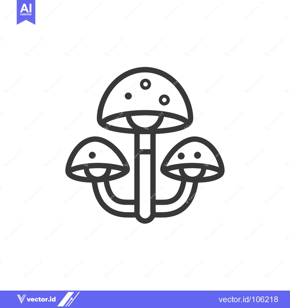 Premium Vector of Three Mushrooms with Spots on a White Background