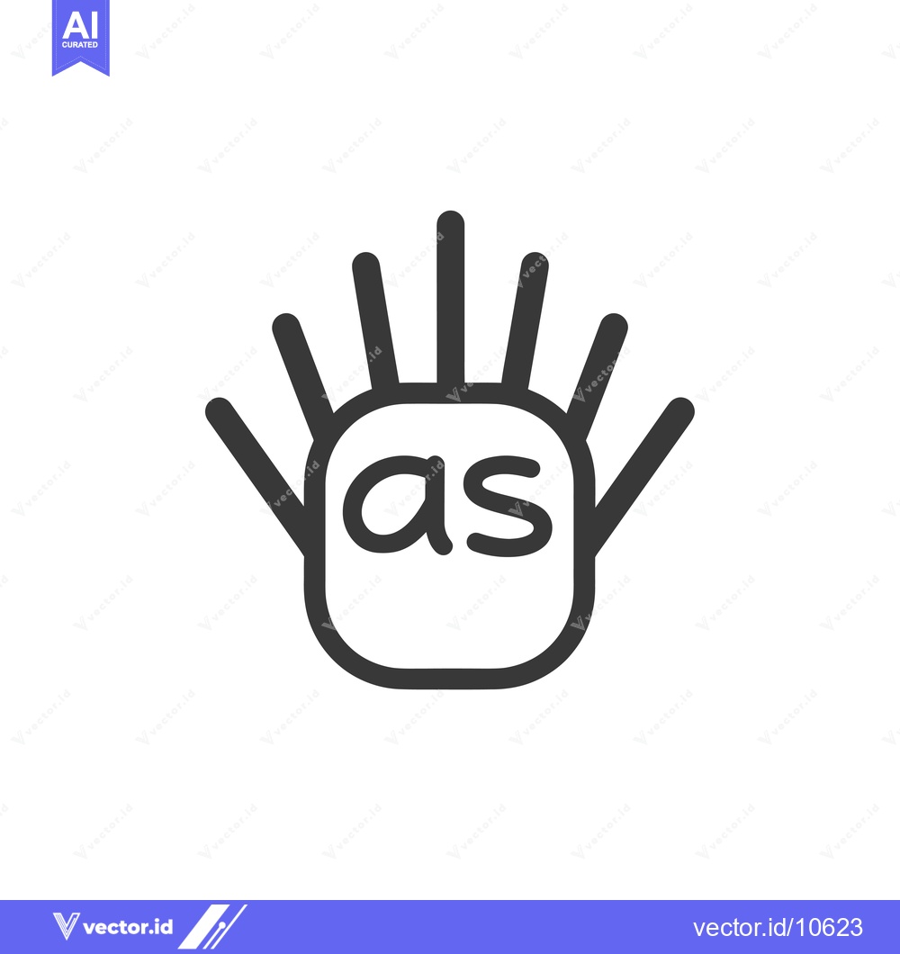 Premium Vector of A Black and White Line Drawing of the Word "as" with Radiating Lines