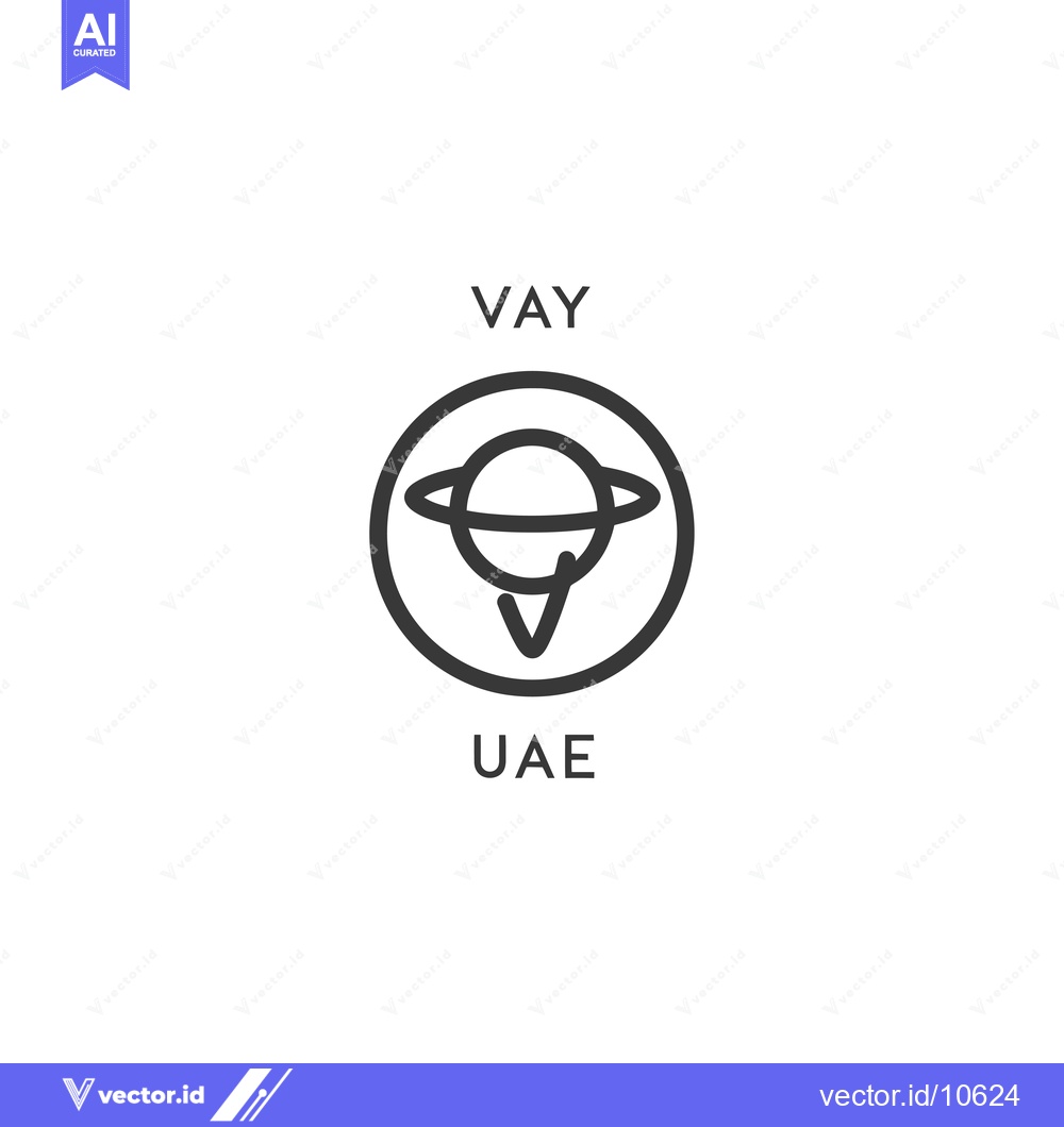 Premium Vector dari A black and white logo with a planet symbol inside a circle and text a
