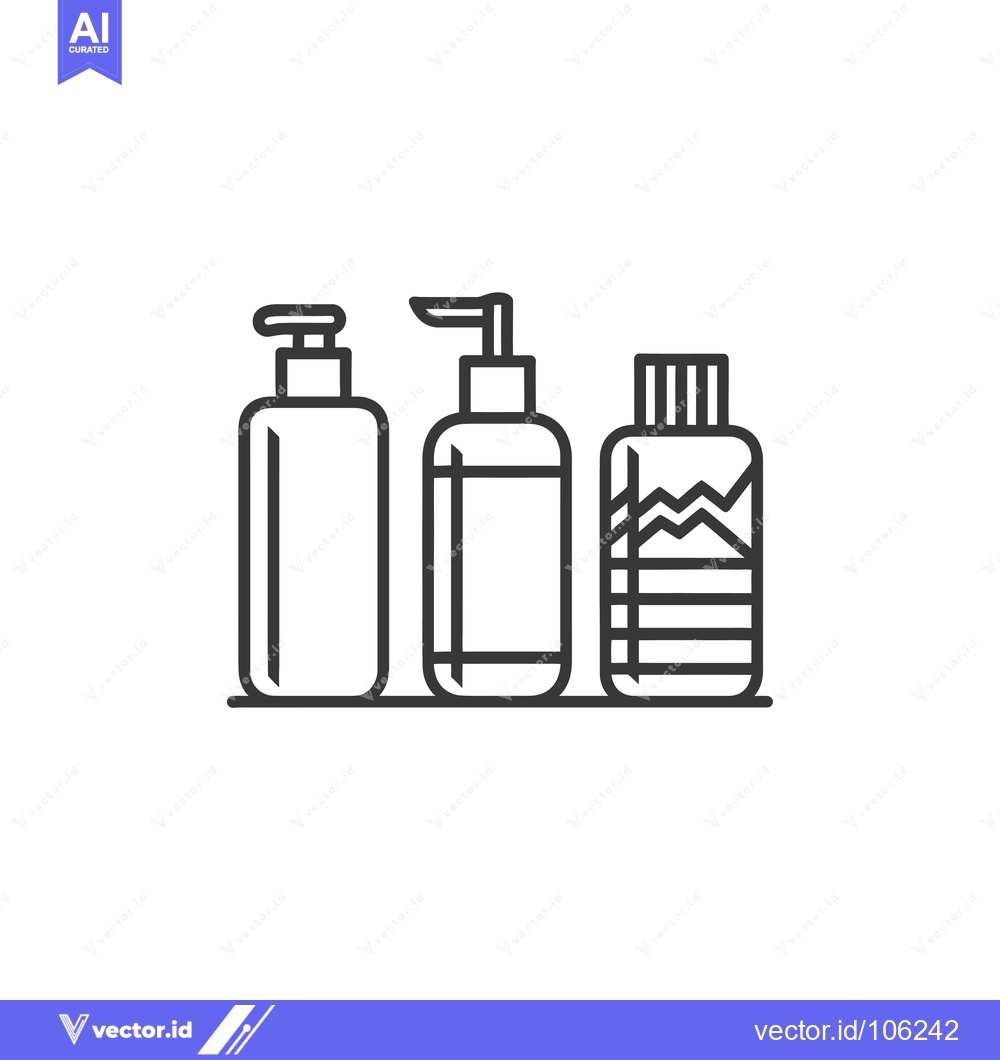 Premium Vector of Three Outline Drawings of Bottles with Dispensers