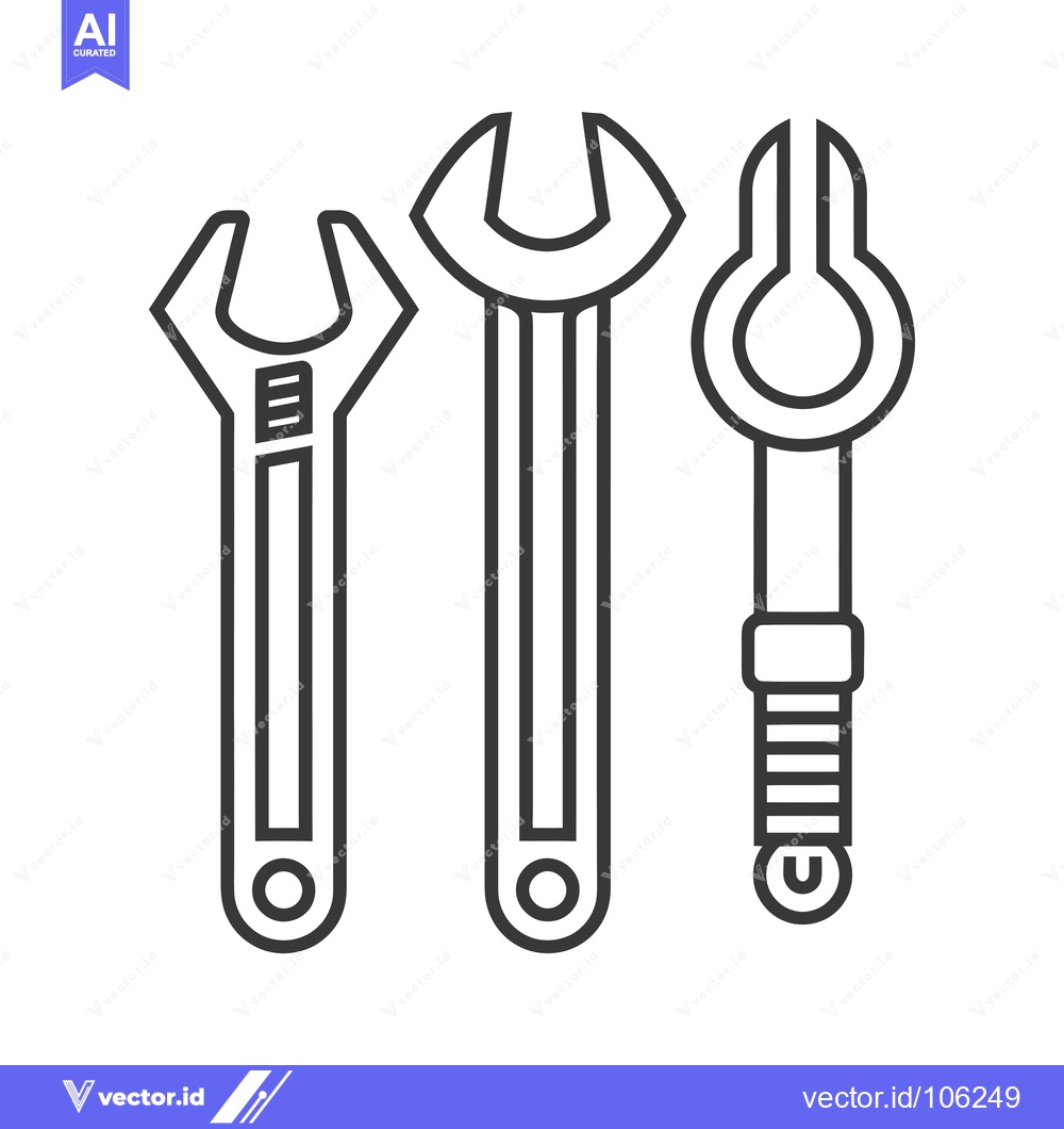 Premium Vector dari Three Outline Wrenches