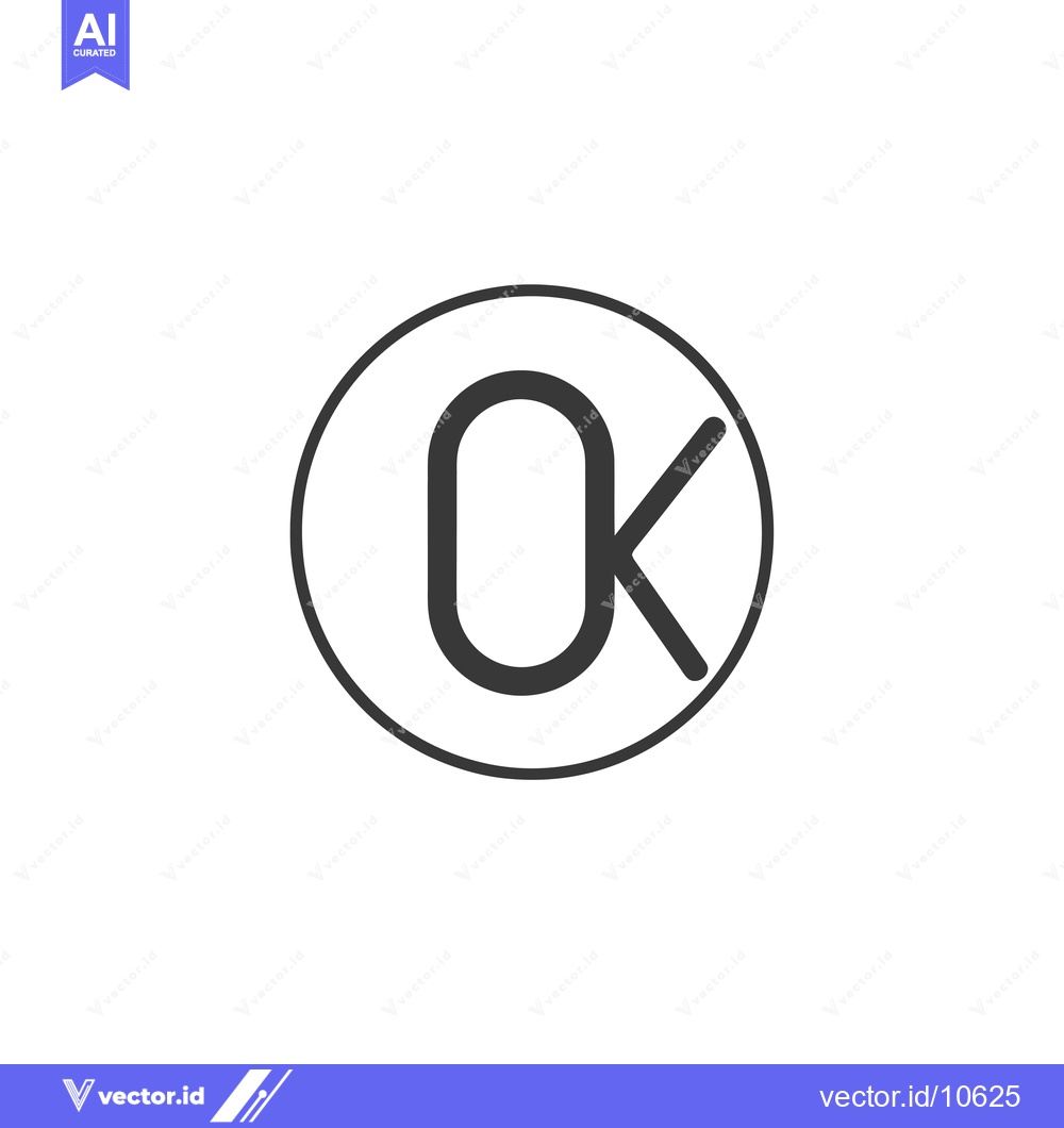 Premium Vector dari A black and white OK symbol within a circle