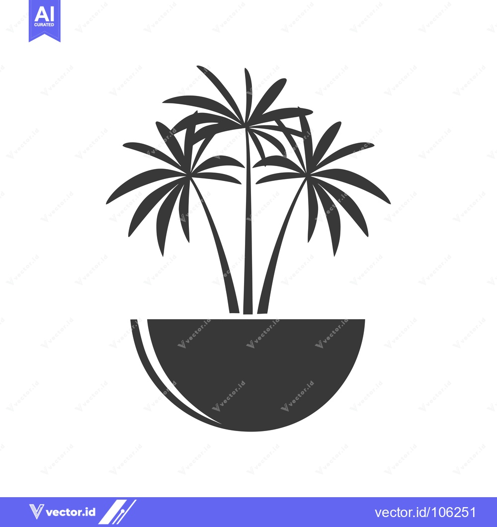 Premium Vector dari Three Palm Trees Growing From a Hemisphere