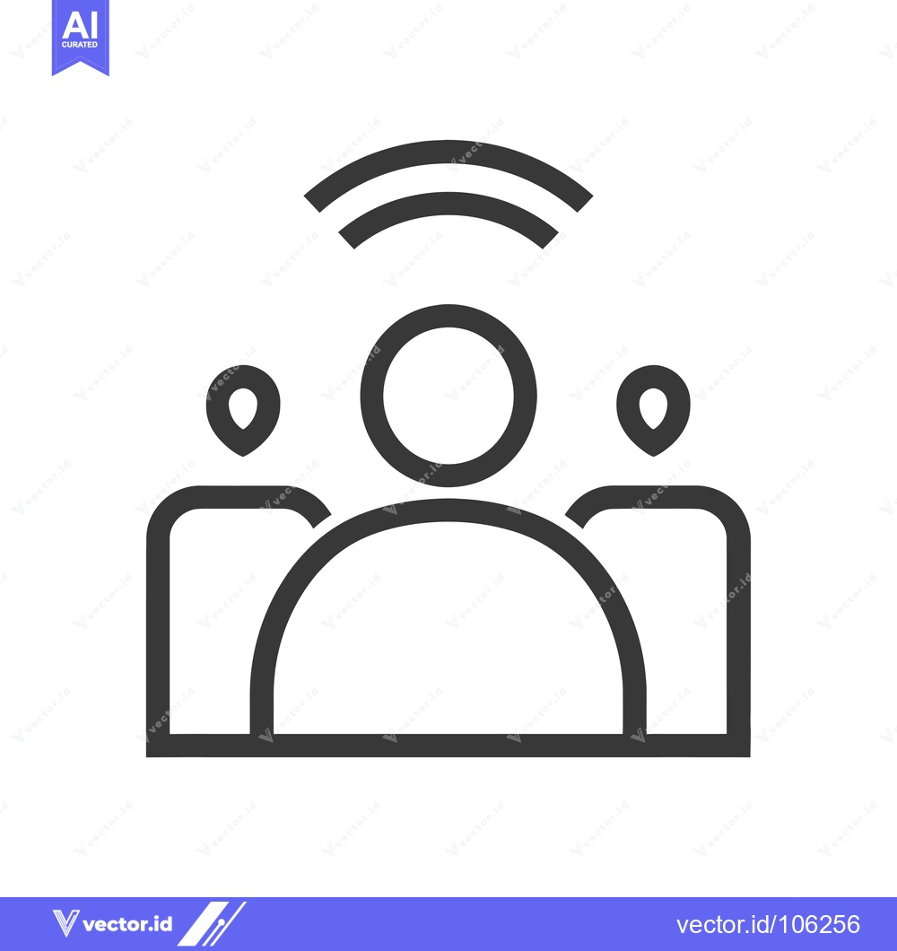 Premium Vector dari Three People Connected by Wifi Signal