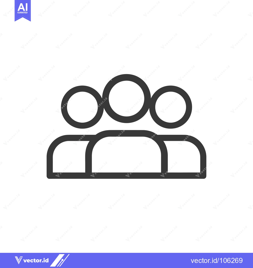 Premium Vector of Three People Outline Icon Illustration