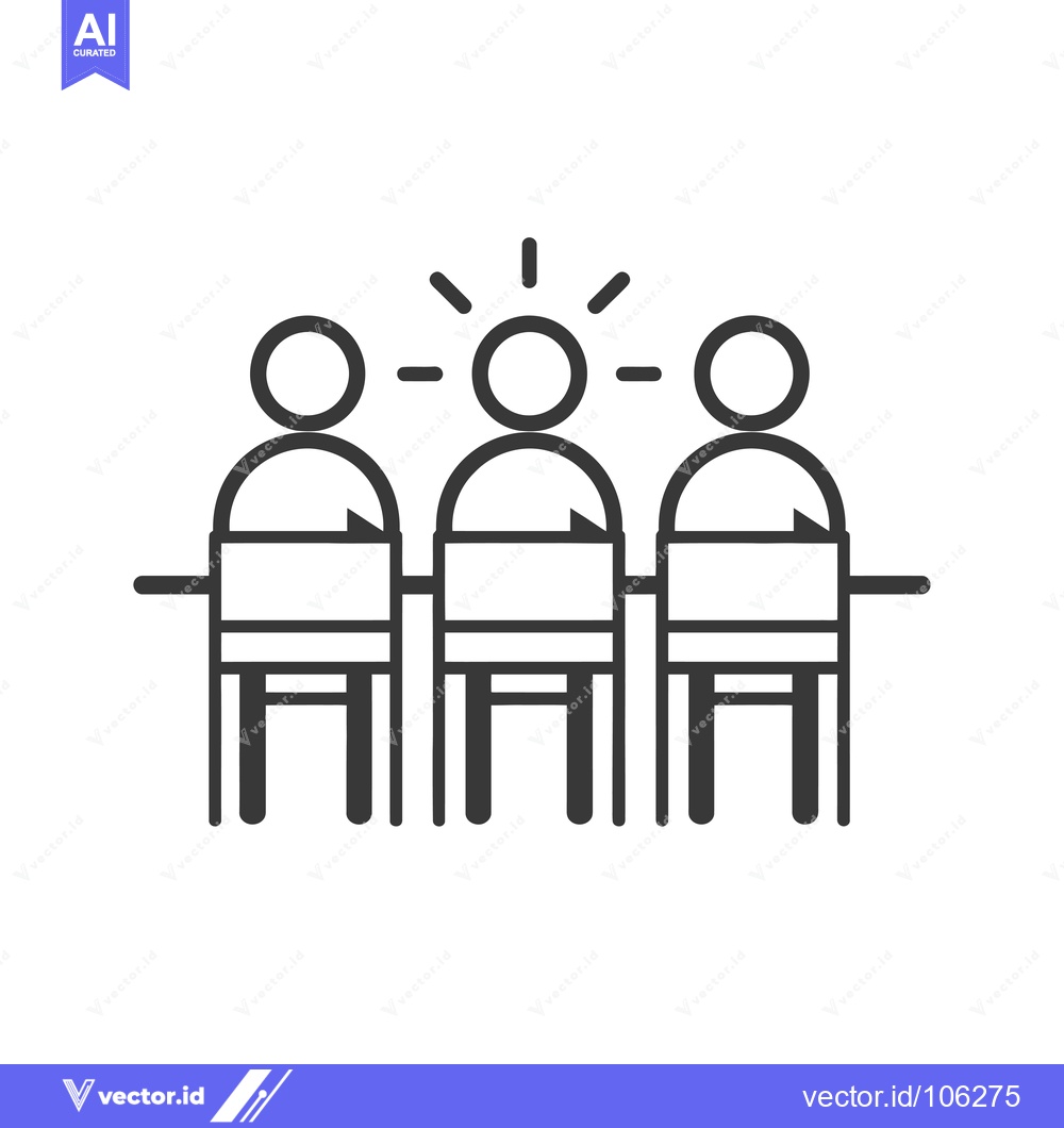 Premium Vector of Three People Sitting at a Table, One with a Light Bulb Above Their Hea