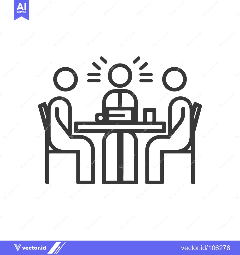 Premium Vector of Three People Sitting at a Table with One Person Having an Idea