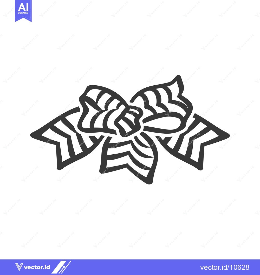 Premium Vector dari A black and white outlined illustration of a bow
