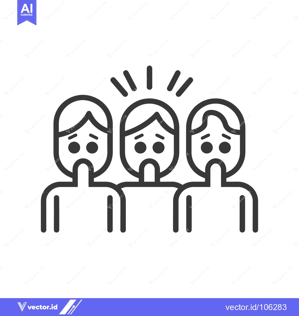 Premium Vector dari Three People Standing Together with Worried Expressions