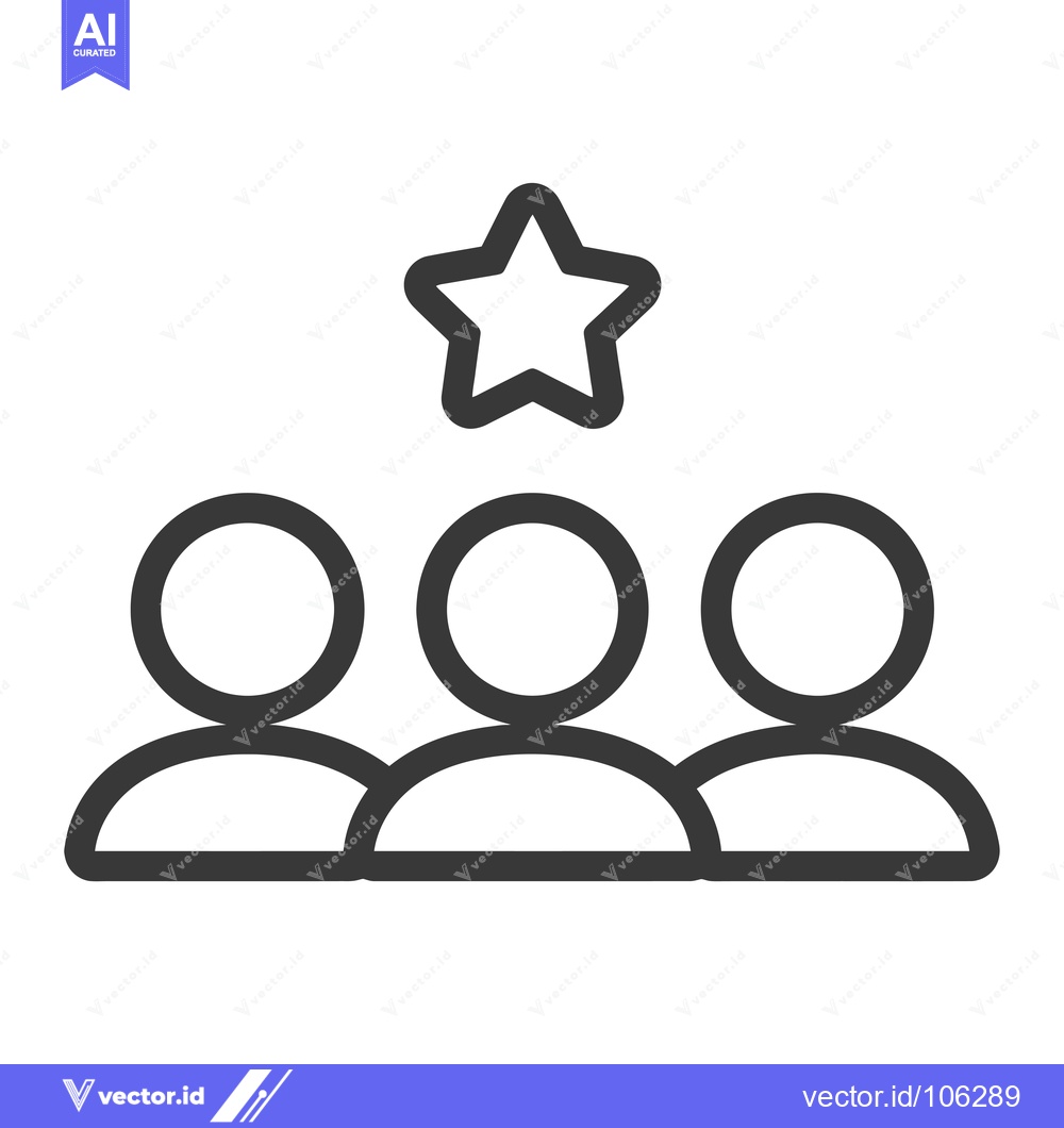 Premium Vector of Three People with a Star Above Them