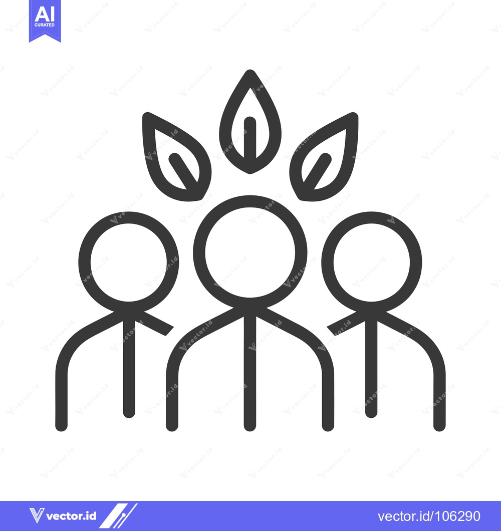 Premium Vector dari Three People with Leaves Above Their Heads