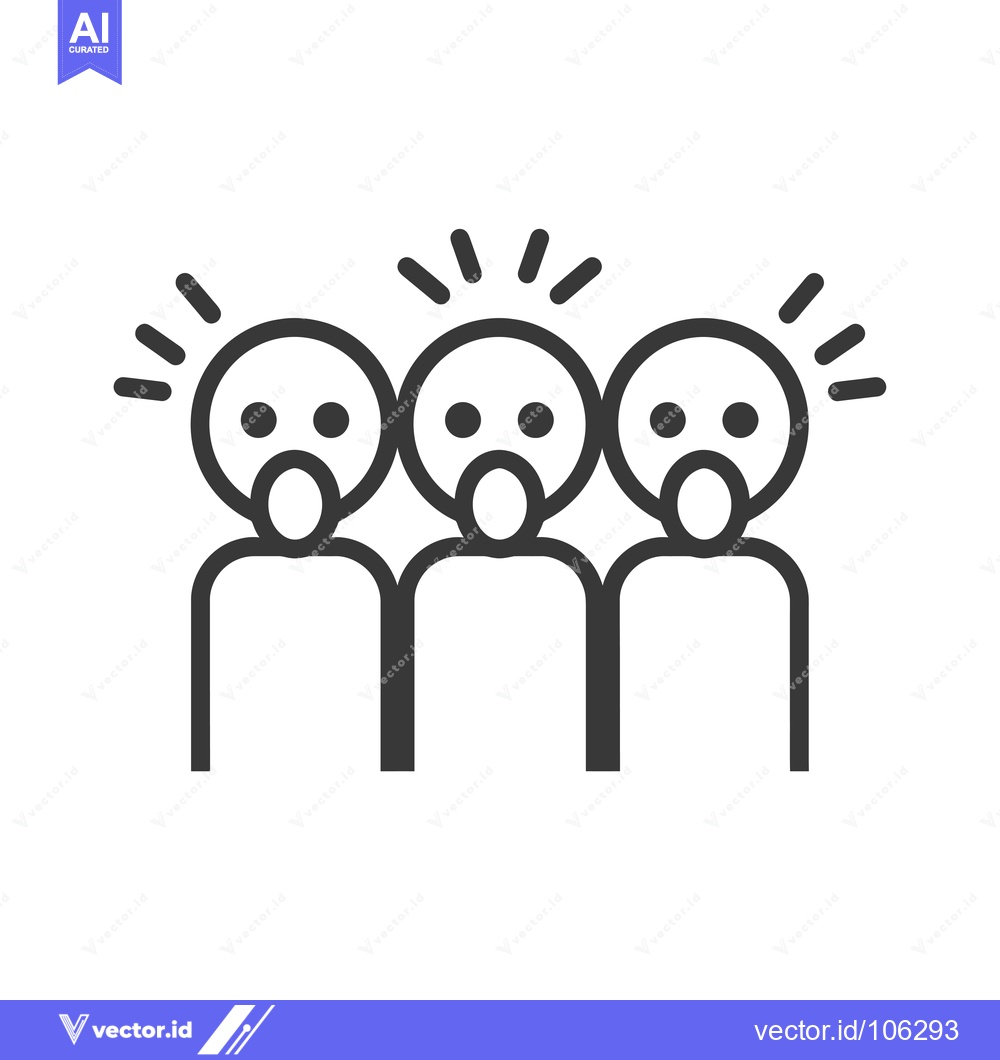 Premium Vector dari Three People with Open Mouths and Surprised Expressions