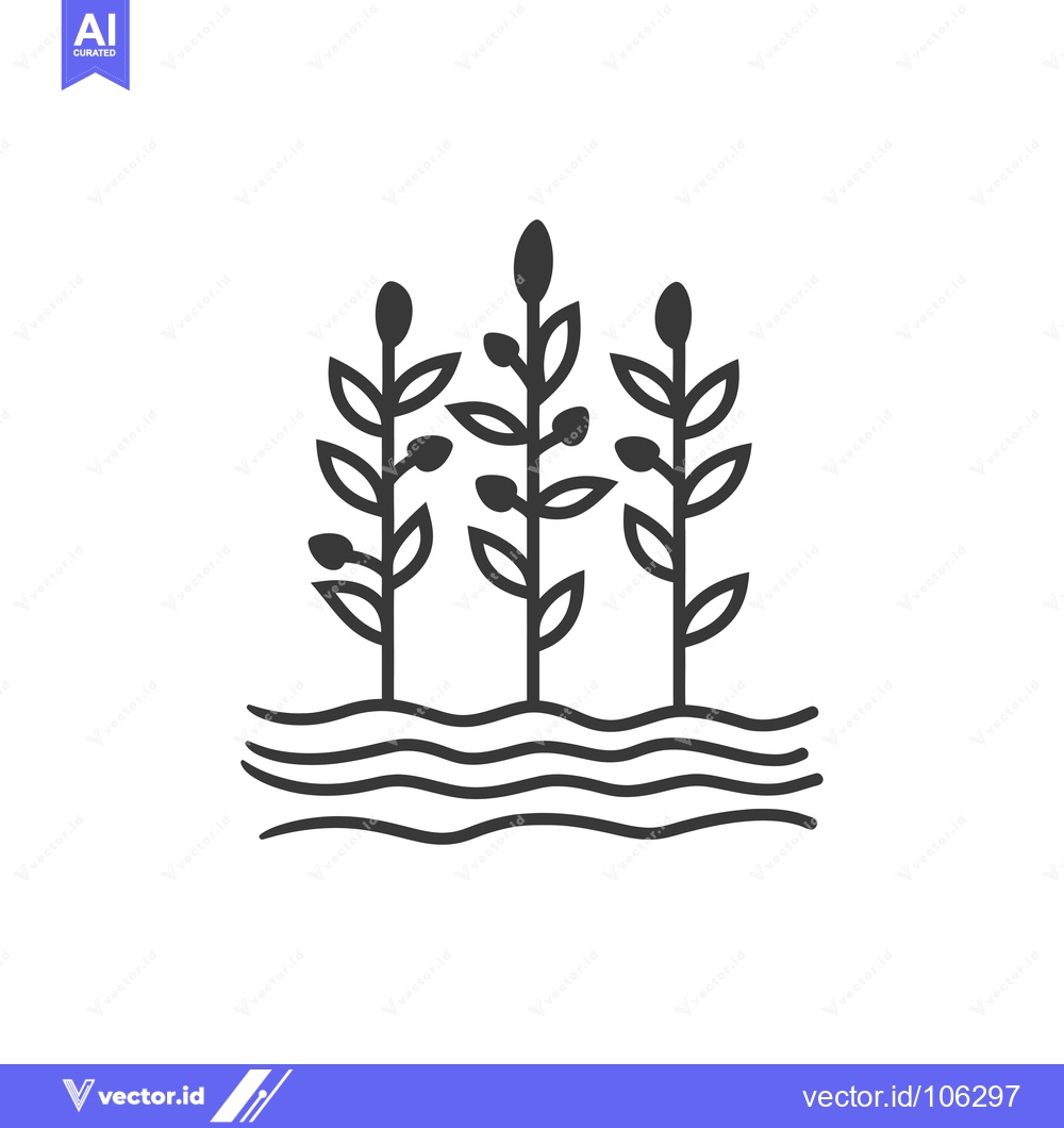 Premium Vector of Three Plants Growing from Water