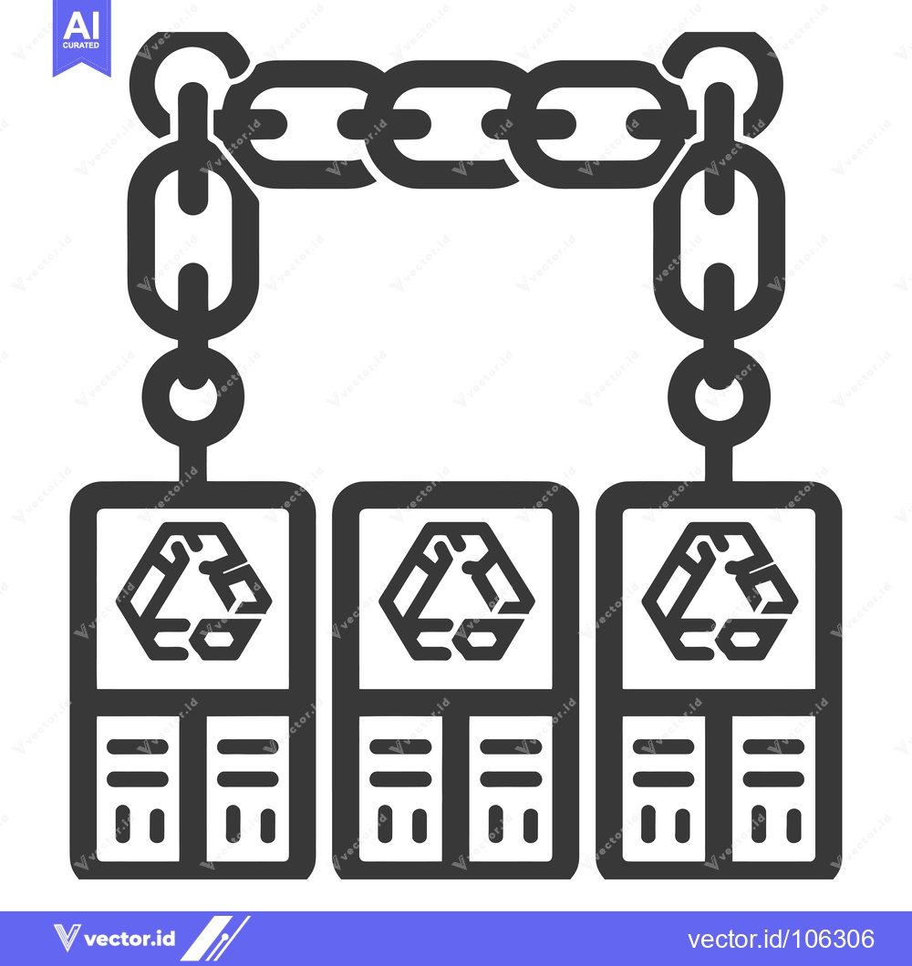 Premium Vector of Three Recycled Documents Connected by a Chain