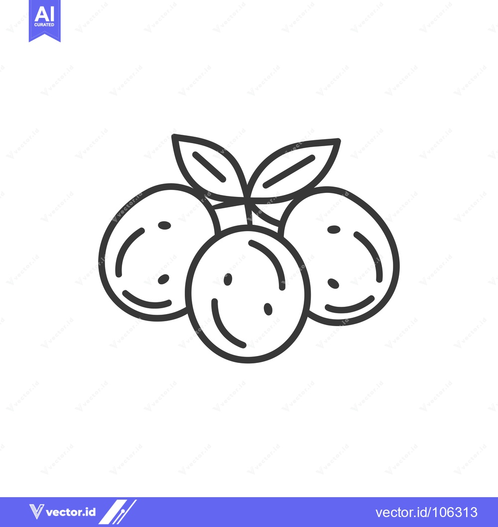Premium Vector of Three Round Fruits with Stem and Leaves