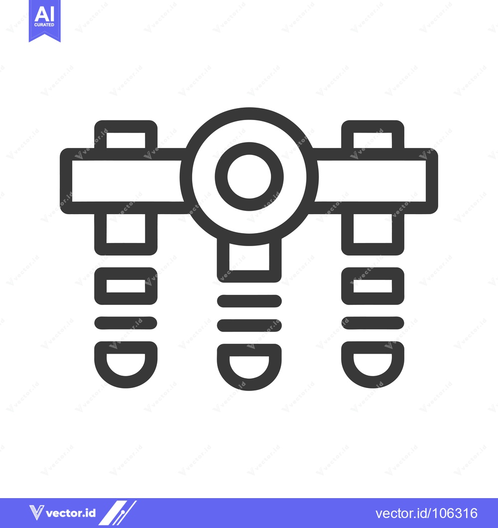 Premium Vector of Three Screw-Based Fasteners Attached to a Center Plate