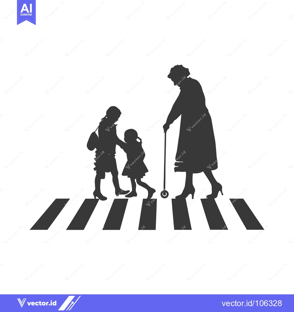 Premium Vector of Three silhouettes crossing a street together