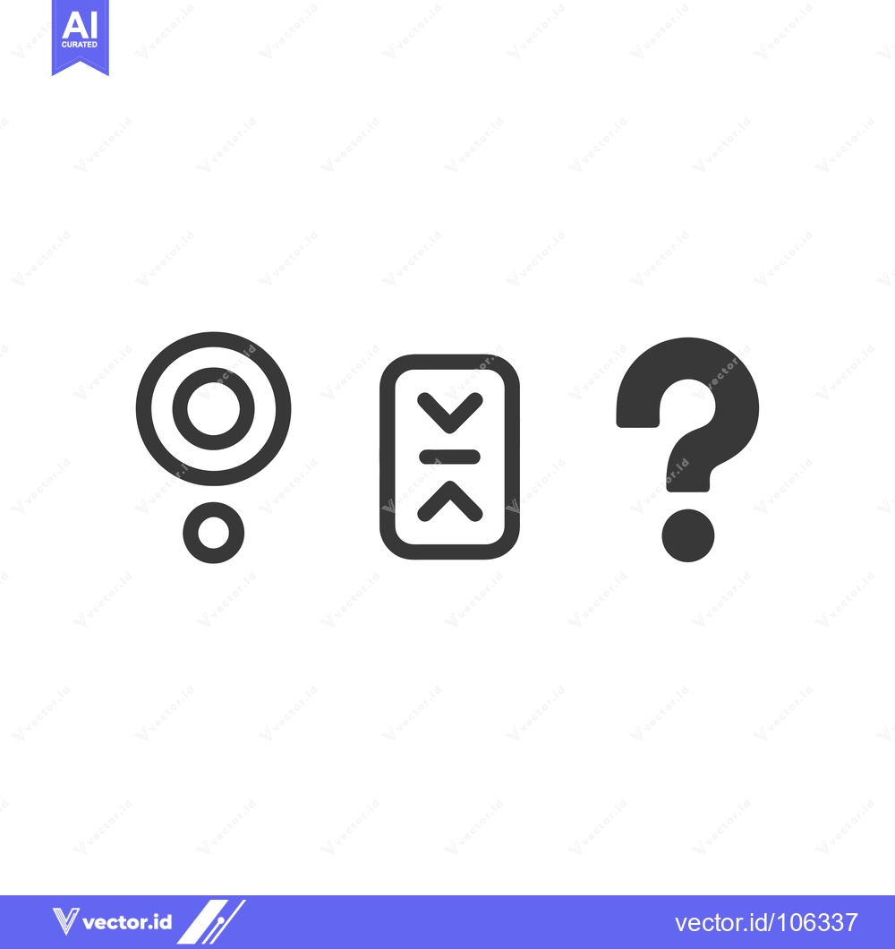 Premium Vector of Three Simple Black and White Icons