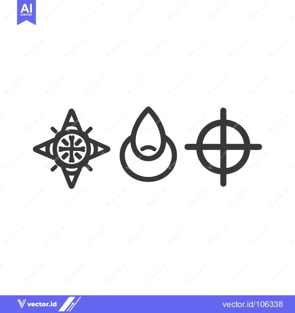 Premium Vector dari Three Simple Geometric Line Art Symbols