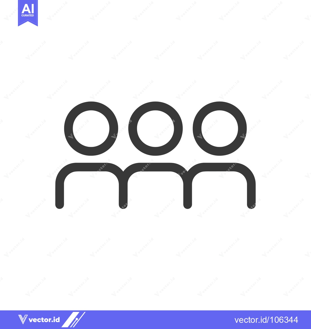 Premium Vector dari Three Simple Line Drawings of People Side by Side