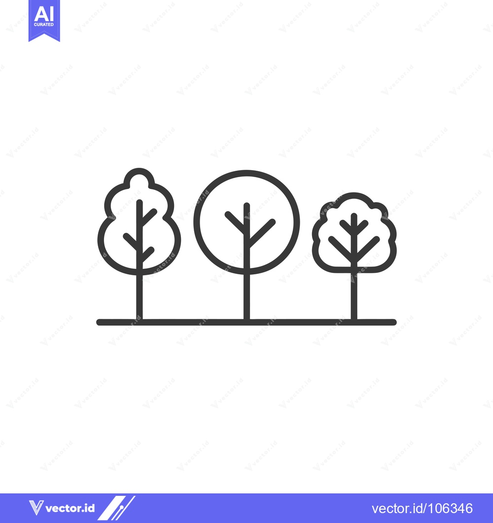 Premium Vector of Three Simple Line Drawings of Trees