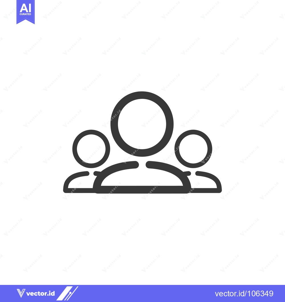 Premium Vector dari Three Simple Outline People Icons