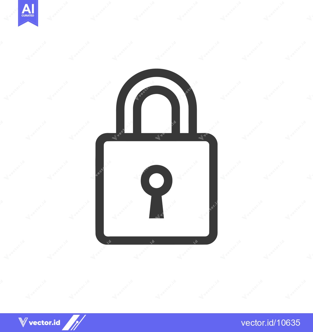 Premium Vector of A Black and White Outline Drawing of a Padlock