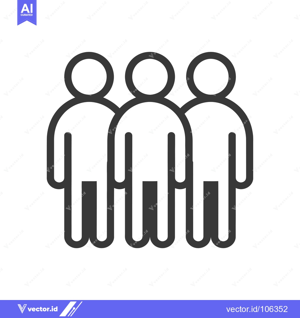 Premium Vector dari Three Simple Stick Figure People Standing Side by Side