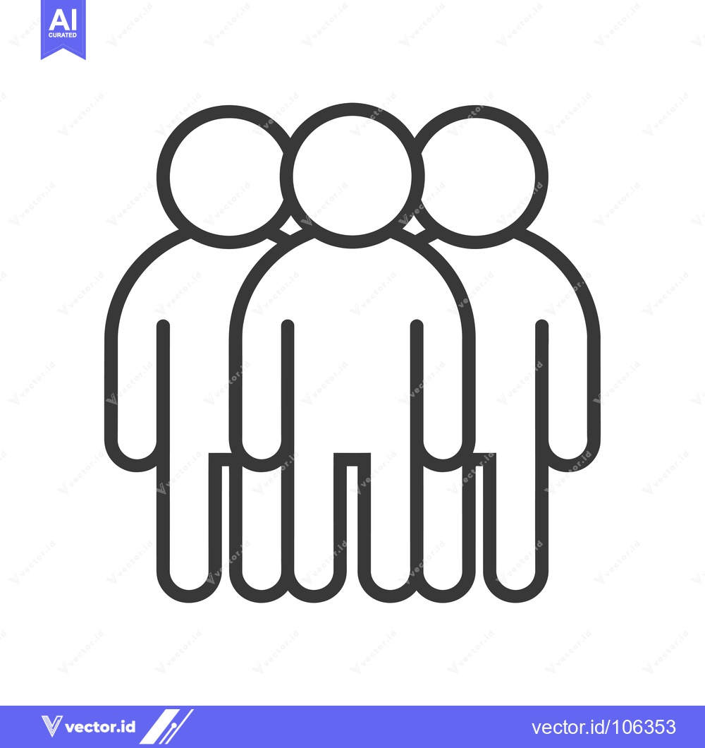 Premium Vector dari Three Simple Stick Figure People Standing Together