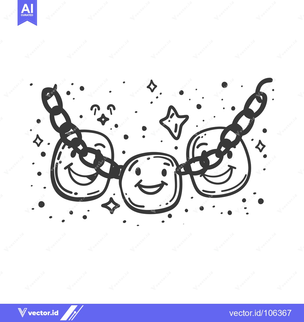 Premium Vector dari Three Smiling Faces Connected by a Chain