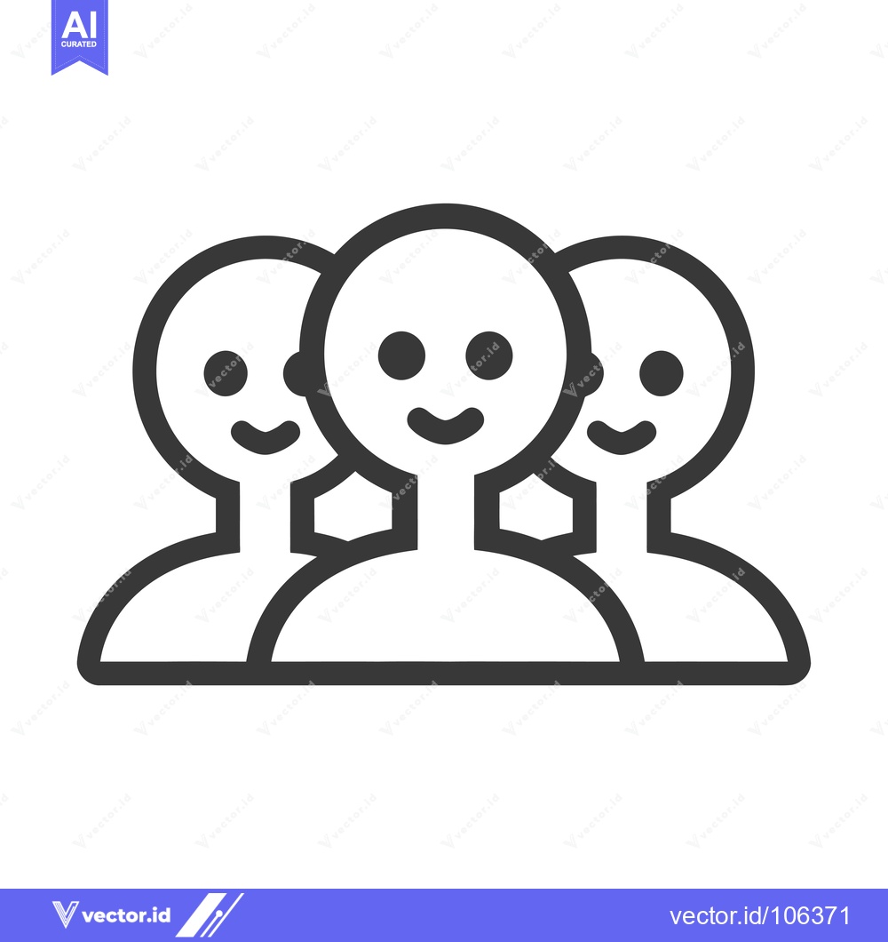 Premium Vector dari Three Smiling People Icon Outline Design