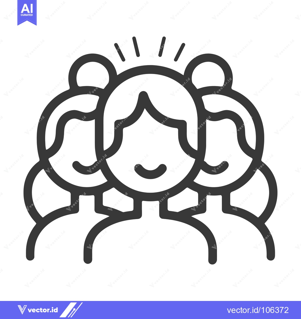 Premium Vector of Three Smiling People With One In The Middle With Shining Idea