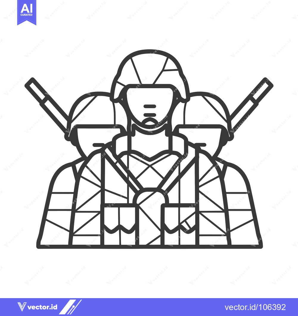 Premium Vector of Three Soldiers in Camouflage Uniforms and Helmets