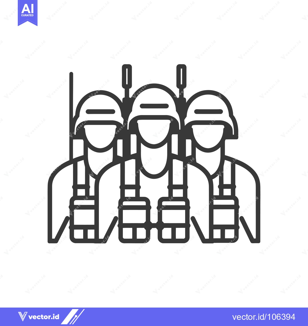 Premium Vector dari Three Soldiers in Helmets and Body Armor