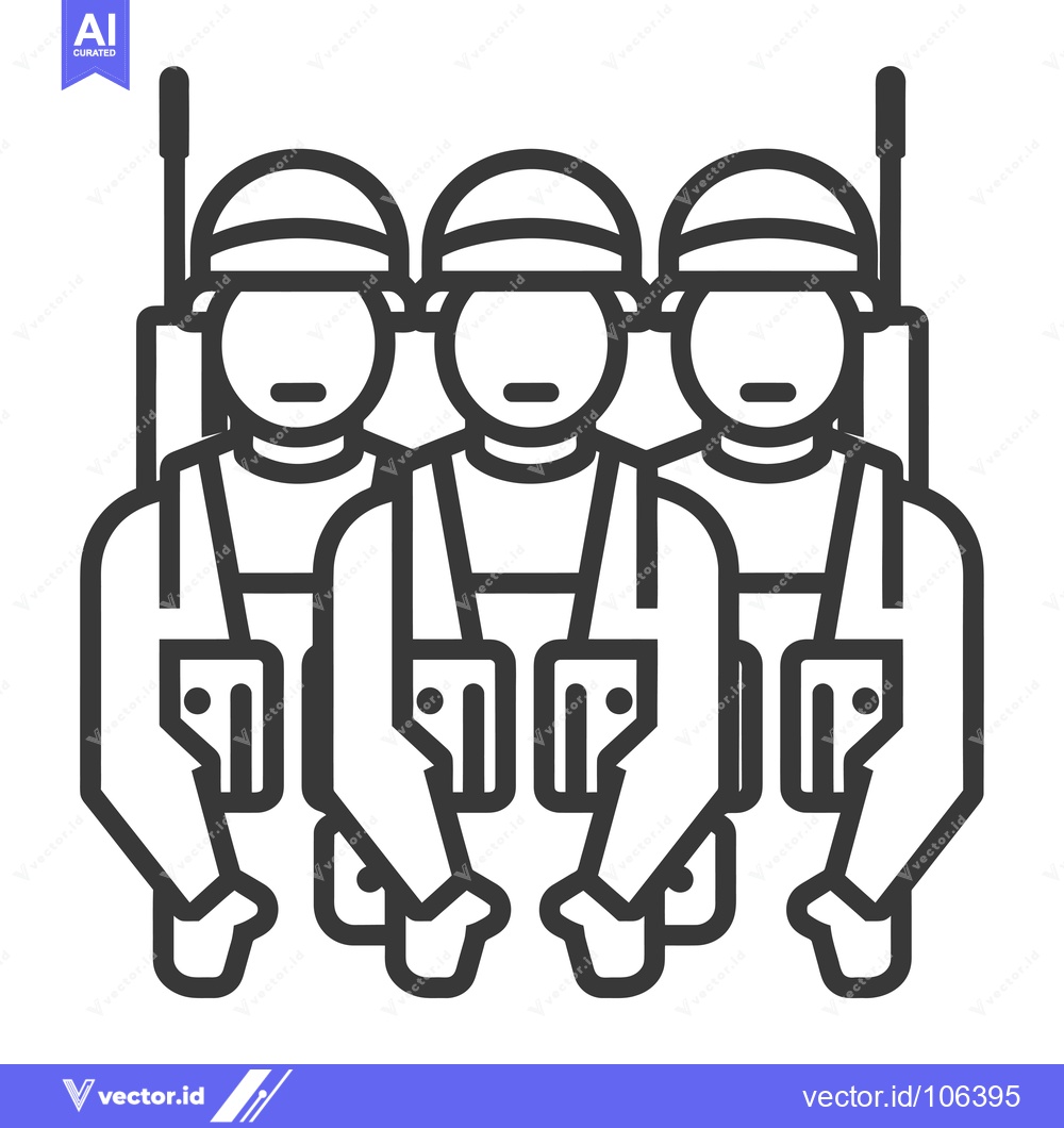 Premium Vector dari Three Soldiers in Line with Backpacks and Helmets