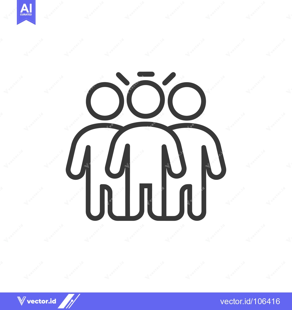 Premium Vector of Three Stick Figure People With The Middle Person Shining