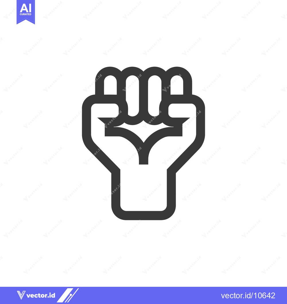 Premium Vector dari A Black and White Outline Icon of a Closed Fist