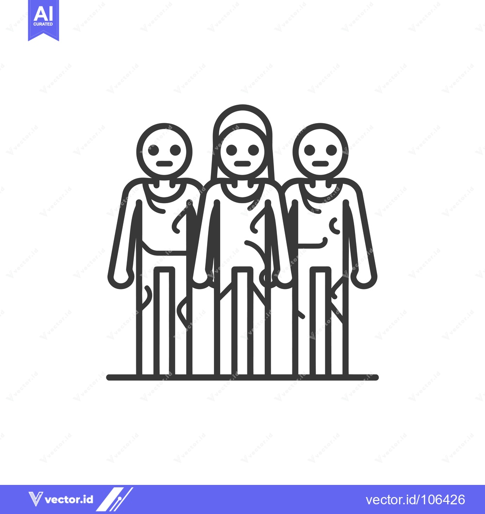 Premium Vector dari Three stick figures standing side by side
