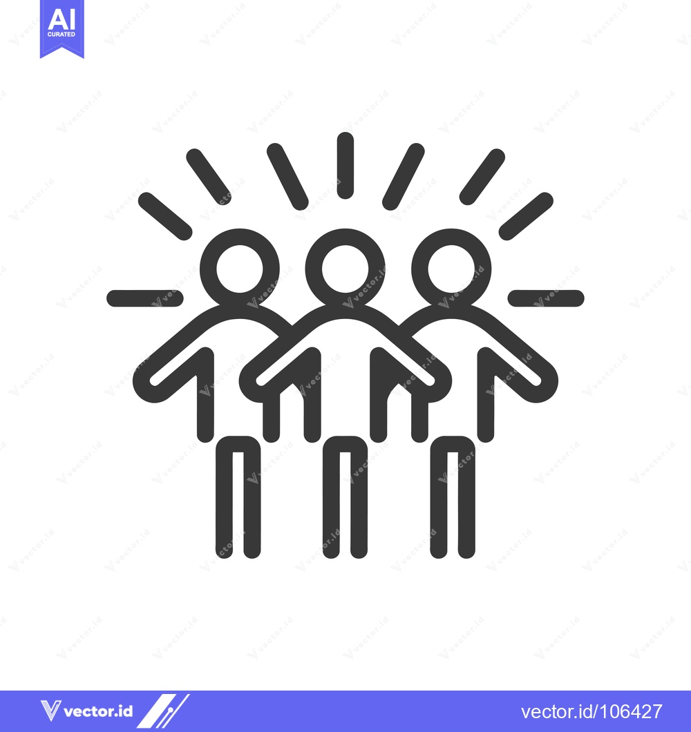 Premium Vector dari Three Stick Figures Standing Together with a Shining Light Above Them