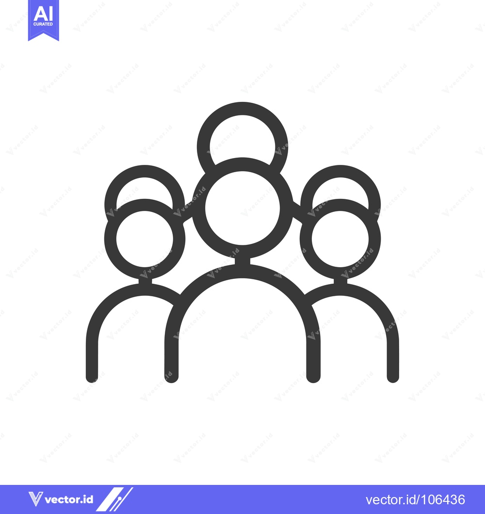 Premium Vector of Three Stylized Outline Figures with Overlapping Heads
