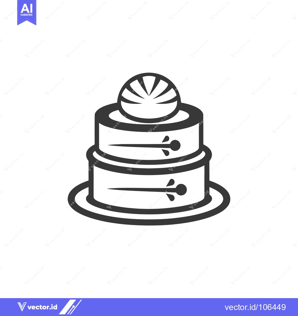 Premium Vector dari Three-Tiered Cake with Circular Top Decoration and Arrows