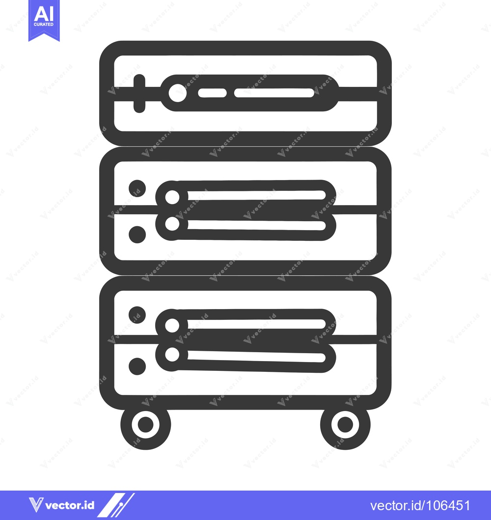 Premium Vector of Three-tiered rolling cart with various contents