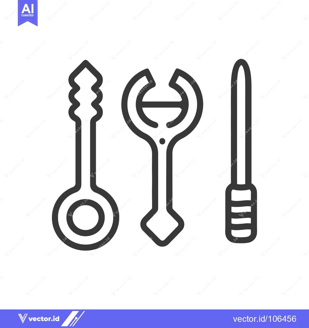 Premium Vector dari Three Unique Line Drawings of Objects with Different Shapes